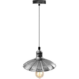 Ledsone Børstet Sølv Industrielt Design Køkkenlampe E27 Pendel Retro Pendel Lampearmatur