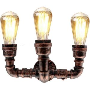 Ledsone Retro Industriel Væglampe Vintage Jern Rustik Rød Vandrør Lamper E27 Loft Light