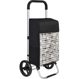 SONGMICS Indkøbstrolley, 47 X 33 X 97 Cm (L X B X H), Sort Med Mønster