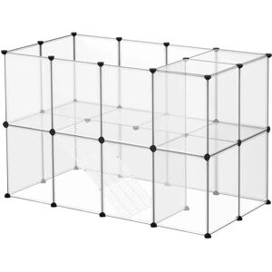 SONGMICS Transparent Bur Til Små Kæledyr, Plast, L143 X B73 X H91 Cm