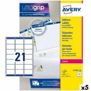Avery Printer Labels Avery L7160 Hvid 100 Ark 63,5 X 38,1 Mm (5 Enheder)