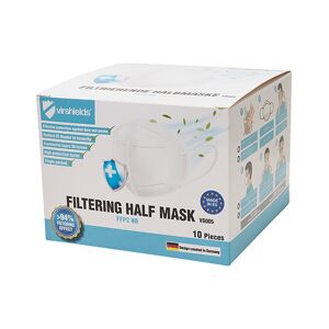 Virshields® Vs005 Filtering Half Mask Ffp2 Nr (Pack Of 10) White 210 X 260 Mm