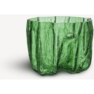 Kosta Boda Crackle Vase Mørkegrøn - 175mm Kosta Boda Crackle Vase Mørkegrøn - 175mm