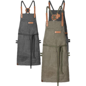 Exner Ex285 Bib Apron Canvas With Decorative Label Olive 80 X 70 Cm