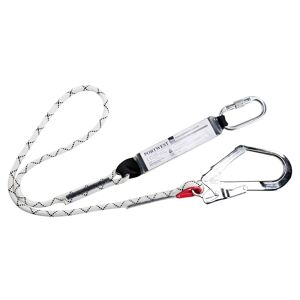 Portwest Fp56 Enkelt Kernmantle Lanyard Med Falddæmper-Grå-One Size