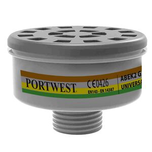 Portwest P926 Abek2 Gasfilter Universal Gevind ( Kasse Á 4 Stk )-Grå-One Size