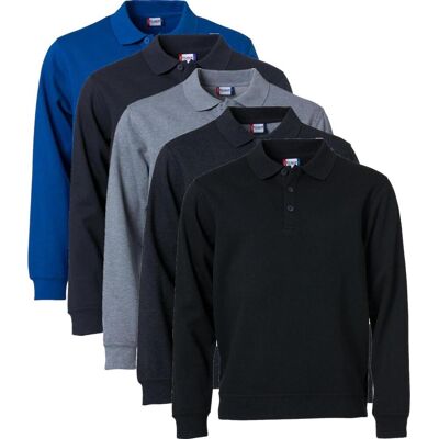 Clique 21032 Basic Polo Sweater Antracite Melange M Clique 21032 Basic Polo Sweater Antracite Melange M