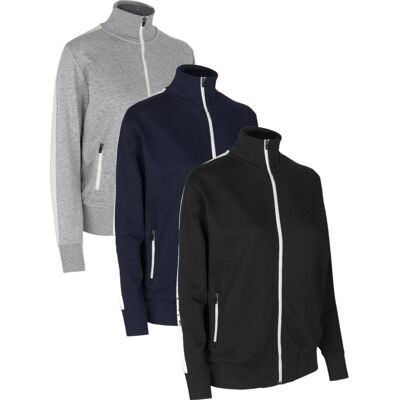 ID Identity Id 0627 Sweat Cardigan Kontrast Dame-Sort-3xl ID Identity Id 0627 Sweat Cardigan Kontrast Dame-Sort-3xl