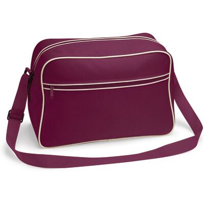 Bagbase Bg14, Tasker Retro Shoulder Bag - Bourgogne/sand - One Size Bagbase Bg14, Tasker Retro Shoulder Bag - Bourgogne/sand - One Size