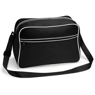 Bagbase Bg14, Tasker Retro Shoulder Bag - Sort/hvid - One Size Bagbase Bg14, Tasker Retro Shoulder Bag - Sort/hvid - One Size