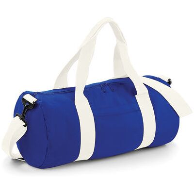 Bagbase Bg140, Tasker Original Barrel Bag - Lys Royal/off White - One Size Bagbase Bg140, Tasker Original Barrel Bag - Lys Royal/off White - One Size