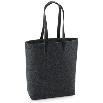 Bagbase Bg738, Tasker Premium Felt Bag - Trækul Melange/sort - One Size Bagbase Bg738, Tasker Premium Felt Bag - Trækul Melange/sort - One Size