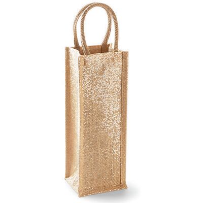 Westford Mill Wm433, Tasker Shimmer Jute Bottle Bag - Naturlig Guld - One Size Westford Mill Wm433, Tasker Shimmer Jute Bottle Bag - Naturlig Guld - One Size