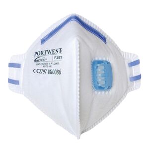 Portwest P251 Ffp2 Foldbar Filtermaske M. Ventil ( Kasse Á 20 Stk )-Hvid-One Size