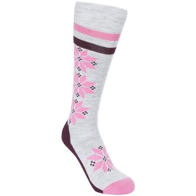 Trespass Snowfall - Female Ski Sock / Dame Grey Melange 3/6 Trespass Snowfall - Female Ski Sock / Dame Grey Melange 3/6