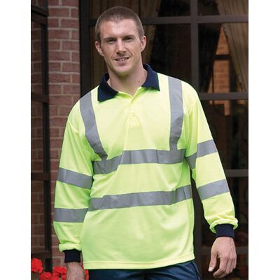 Yoko Yk310 Hi-Vis Long Sleeve Polo Hi-Vis Orange L Yoko Yk310 Hi-Vis Long Sleeve Polo Hi-Vis Orange L