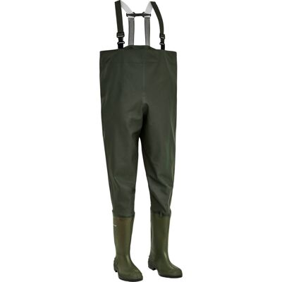Elka 170000 Waders Med Korte Dunlop Støvler-Oliven-48 Elka 170000 Waders Med Korte Dunlop Støvler-Oliven-48
