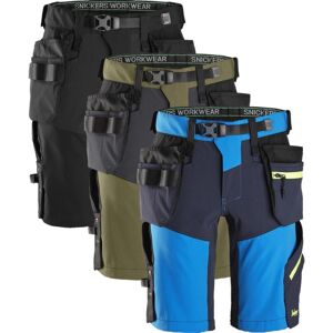 Snickers 6140 Flexiwork, Softshell Stretch Arbejdsshorts+ Med Hylsterlommer Blå/navy 70