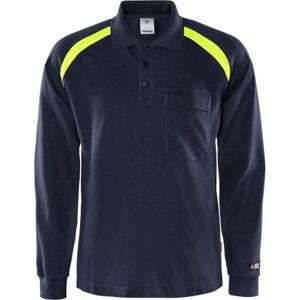 Fristads 100472 Flamstat Langærmet Poloshirt 784 Mørk Marine Xl