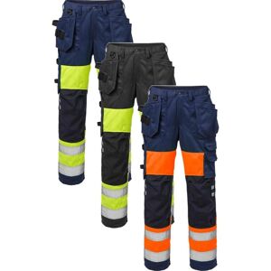 Fristads 111190 Hi Vis Håndværkerbukser Dame Kl.1 2129 / Arbejdsbukser Hi-Vis Gul/sort 40