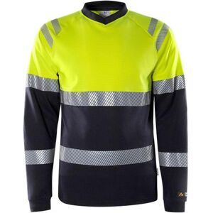 Fristads 133268 Flamestat Hi Vis Langærmet T-Shirt Kl.1 7107 Tfl / Arbejds T-Shirt Hi-Vis Gul/marine 4xl