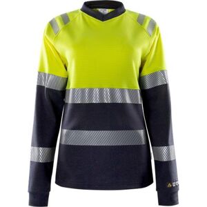 Fristads 133269 Flamestat High Vis Langærmet T-Shirt Dame Kl.1 7108 Tfl / Arbejds T-Shirt Hi-Vis Gul/marine L