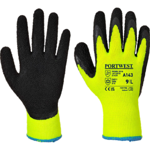 Portwest A143 Thermal Soft Grip Handske M Gul/sort