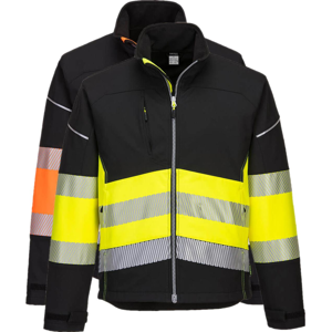 Portwest Pw375 Pw3 Hi-Vis Kl. 1 Softshell Jakke 2xl Sort/gul