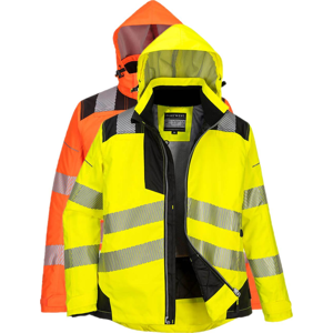 Portwest Pw382 Pw3 Dame Vinter Jakke 3xl Gul/sort