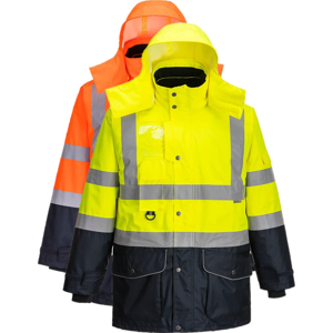 Portwest S426 Hi-Vis 7-I-1 2-Farvet Trafik Jakke S Orange/navy