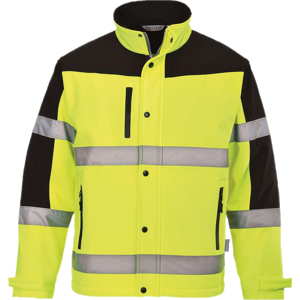 Portwest S429 Hi-Vis Two Tone Softshell Jakke (3l) L Gul