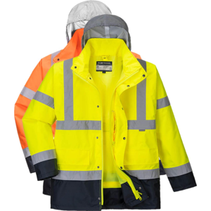 Portwest S471 Hi-Vis 4i1 2 Farvet Trafikjakke M Orange/navy