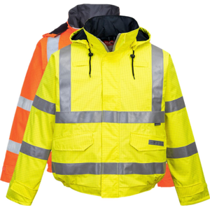 Portwest S773 Bizflame Regn Hi-Vis Anti-Statisk Fr Pilotjakke 5xl Gul