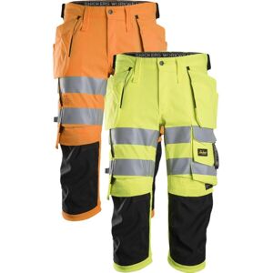 Snickers 6138 High-Vis Stretch Piratbukser Med Hylsterlommer, Klasse 1/2 Gul/sort 70