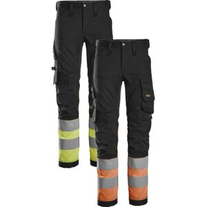 Snickers 6334 High-Vis Stretchbukser, Klasse 1 Sort/gul 250