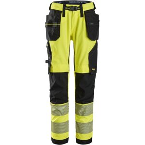 Snickers 6943 High-Vis Stretch Arbejdsbukser Med Hylsterlommer, Klasse 2 Gul/sort 70