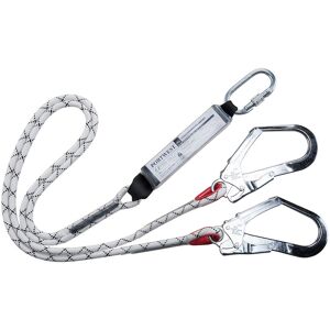 Portwest Fp55 Kernmantle Dobbelt Lanyard Med Falddæmper-Grå-One Size