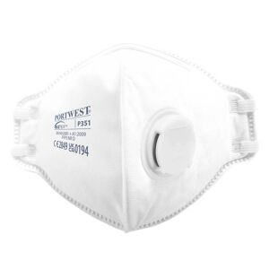 Portwest P351 Ffp3 Foldbar Dolomite Filtermaske M/ Ventil ( Kasse Á 10 Stk )-Hvid-One Size