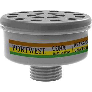 Portwest P926 Abek2 Gasfilter Universal Gevind ( Kasse Á 4 Stk )-Grå-One Size