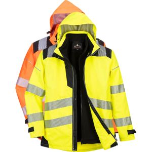 Portwest Pw365 Pw3 Hi-Vis 3 I 1 Jakke L Orange/sort Portwest Pw365 Pw3 Hi-Vis 3 I 1 Jakke L Orange/sort