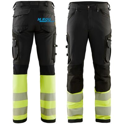 Blåklåder Blåkläder 1193 High Vis 4-Vejs Stretch Arbejdsbukser I Gul/sort ( Incl. Lille M. Rou Transport Logo På H/baglomme)-Sort/gul-C60 Blåklåder Blåkläder 1193 High Vis 4-Vejs Stretch Arbejdsbukser I Gul/sort ( Incl. Lille M. Rou Transport Logo På H/baglomme)-Sort/gul-C60