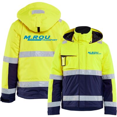 Blåklåder Blåkläder 4870 High Vis Vinterjakke I Gul/marine ( Incl. Lille M. Rou Transport Logo På V/bryst Og Stort Logo På Ryg )-Gul/marineblå-M Blåklåder Blåkläder 4870 High Vis Vinterjakke I Gul/marine ( Incl. Lille M. Rou Transport Logo På V/bryst Og Stort Logo På Ryg )-Gul/marineblå-M