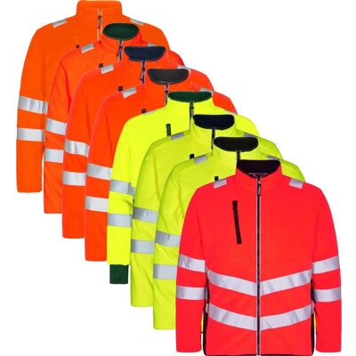 Engel 1192-236 Safety Fleecejakke / Arbejdsjakke Gul/sort S Engel 1192-236 Safety Fleecejakke / Arbejdsjakke Gul/sort S