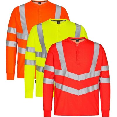 Engel 9548-182 Safety Grandad Langærmet T-Shirt / Arbejds T-Shirt Orange M Engel 9548-182 Safety Grandad Langærmet T-Shirt / Arbejds T-Shirt Orange M