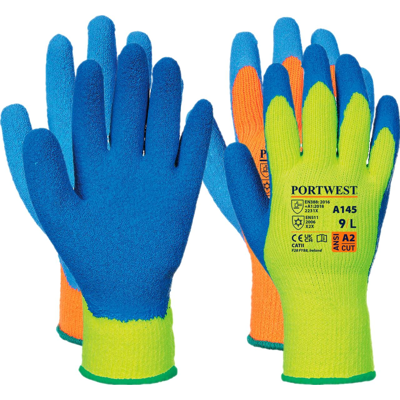 Portwest A145 Cold Grip Handske M Gul/blå Portwest A145 Cold Grip Handske M Gul/blå