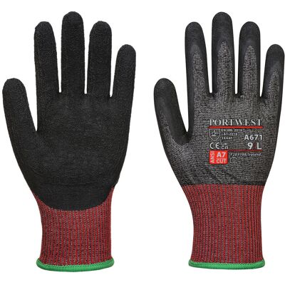 Portwest A671 Ct200 Ahr13 Latex Skære Handske L Sort Portwest A671 Ct200 Ahr13 Latex Skære Handske L Sort