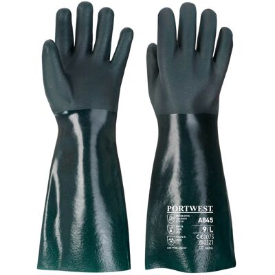 Portwest A845 Dobbelt Dyppet Pvc Handske 45 Cm Xl Grøn Portwest A845 Dobbelt Dyppet Pvc Handske 45 Cm Xl Grøn