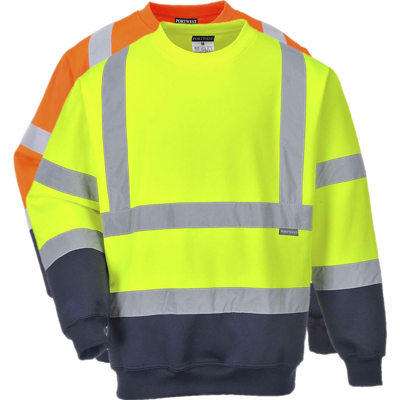 Portwest B306 Two Tone Hi-Vis Sweatshirt M Gul/navy Portwest B306 Two Tone Hi-Vis Sweatshirt M Gul/navy