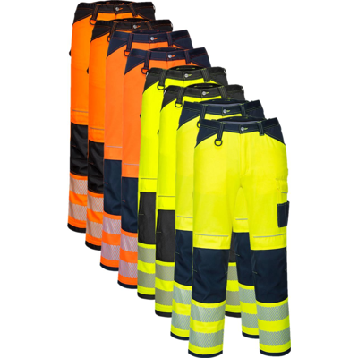 Portwest Pw340 Pw3 Hi-Vis Håndværkerbukser 32 Orange/sort Kort Portwest Pw340 Pw3 Hi-Vis Håndværkerbukser 32 Orange/sort Kort
