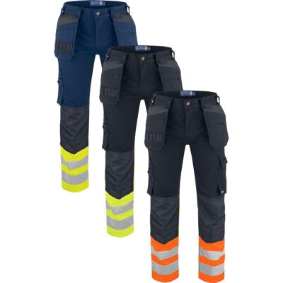 Projob 646530 6530 Arbejdsbuks En Iso 20471 Klasse 1 / Arbejdsbukser Orange/sort C44/144 Projob 646530 6530 Arbejdsbuks En Iso 20471 Klasse 1 / Arbejdsbukser Orange/sort C44/144